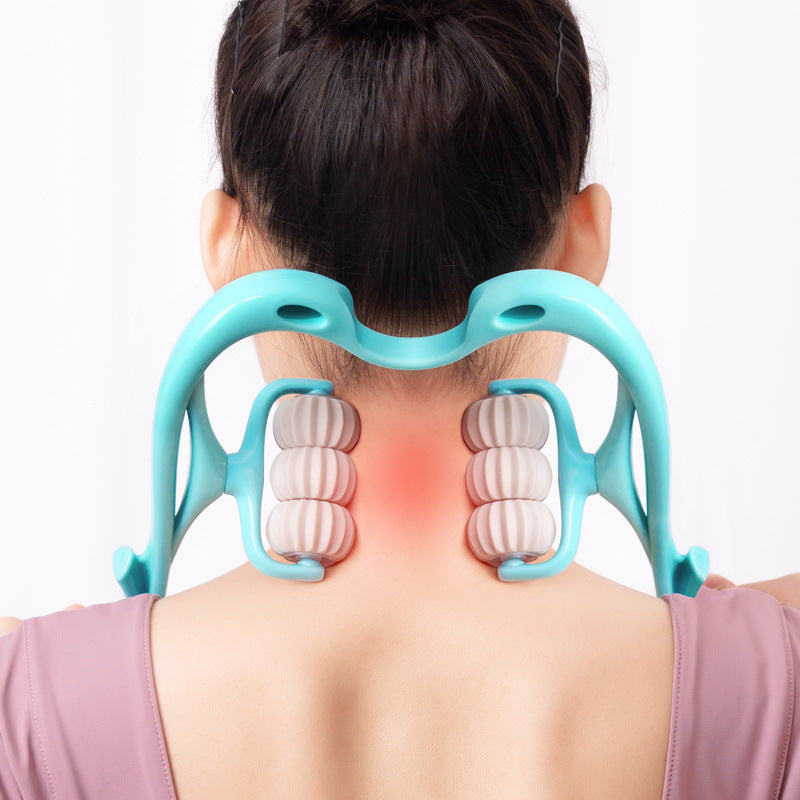 Appareil de massage multifonctionnel manuel à six roues pour la nuque