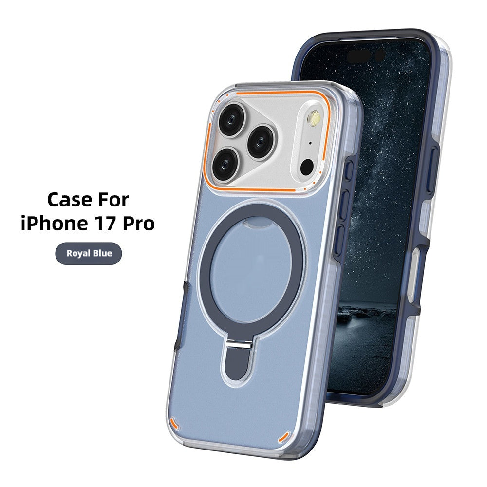 Étui de téléphone magnétique mat avec support rotatif à 360° pour iPhone 17 Pro et 17 Max Plus : protection antichoc.