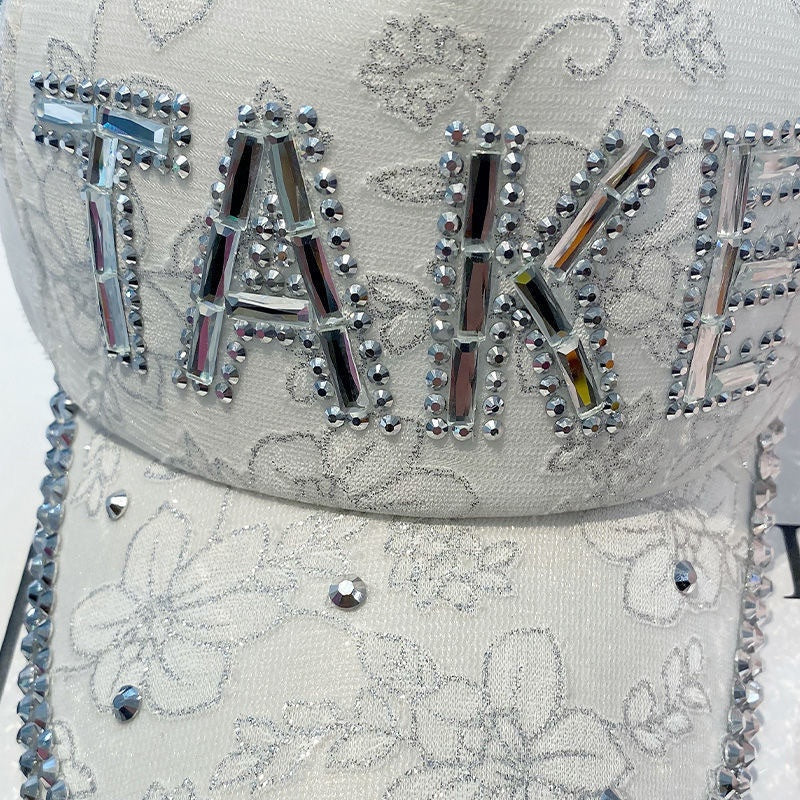 Casquette de baseball femme TAKE à strass, légère et respirante, idéale pour l'été.